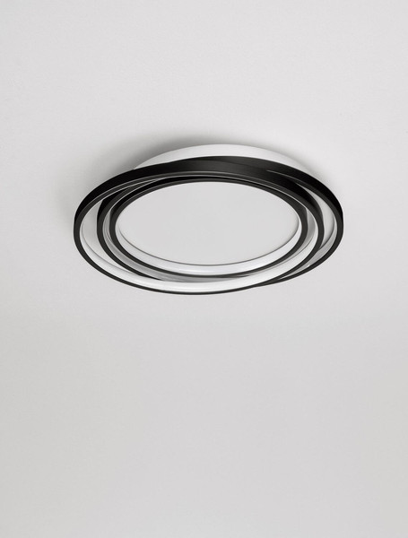 Nova Luce LED Deckenleuchte Arbor dimmbar 27W warmweiss 3000K Schwarz Metall Ø44cm 9001095