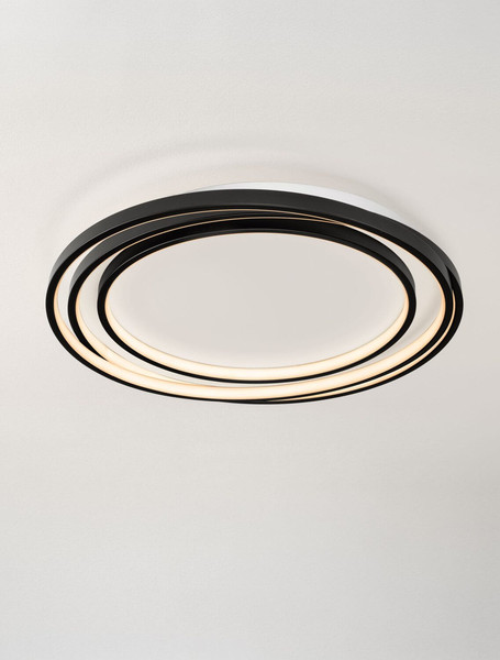 Nova Luce LED Deckenleuchte Arbor dimmbar 33W warmweiss 3000K Schwarz Metall Ø54cm 9001096