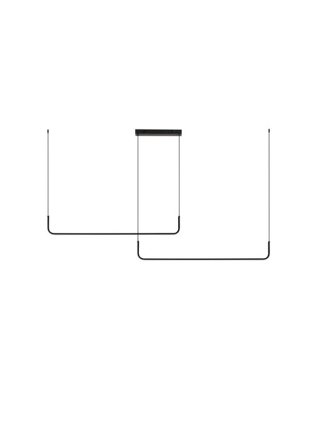 Nova Luce LED Pendelleuchte Strita 42W warmweiss 3200K Schwarz Stahl Aluminium 165x7cm 9001103