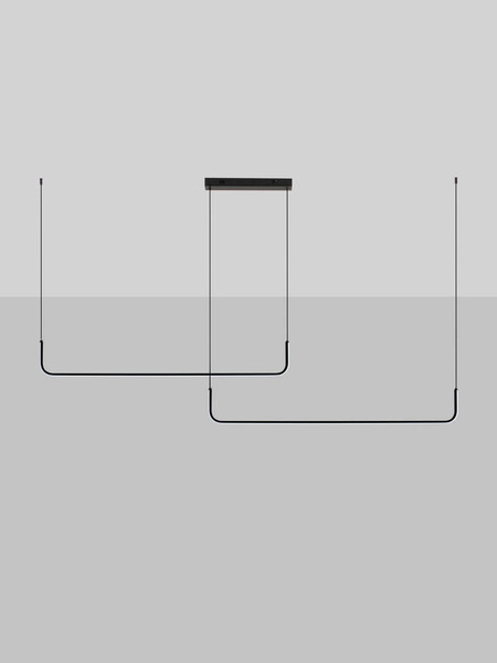 Nova Luce LED Pendelleuchte Strita 42W warmweiss 3200K Schwarz Stahl Aluminium 165x7cm 9001103