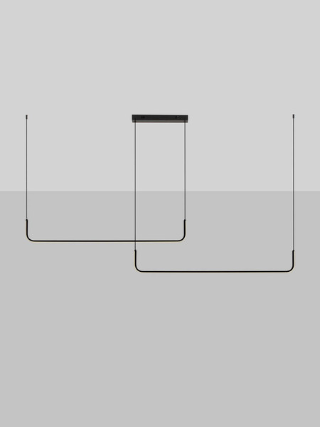 Nova Luce LED Pendelleuchte Strita 42W warmweiss 3200K Schwarz Stahl Aluminium 165x7cm 9001103