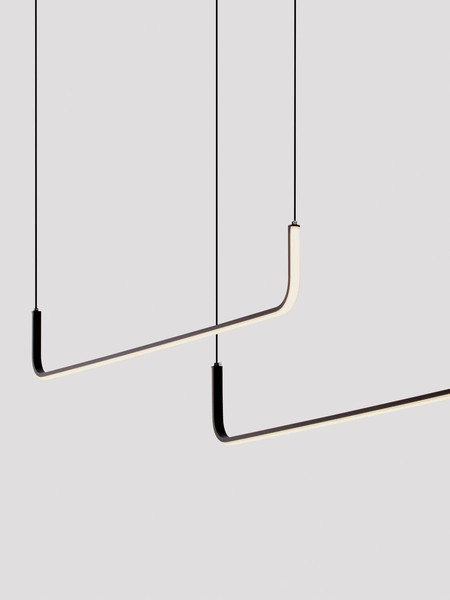 Nova Luce LED Pendelleuchte Strita 42W warmweiss 3200K Schwarz Stahl Aluminium 165x7cm 9001103