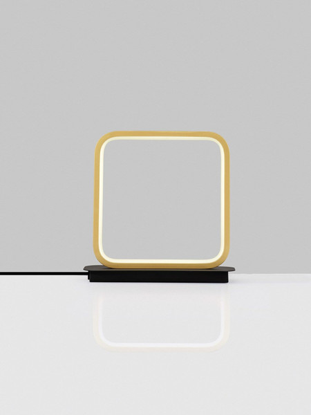 Nova Luce LED Tischleuchte Imar 13W warmweiss 3200K Schwarz Gold Stahl Aluminium 22x22cm 9001104