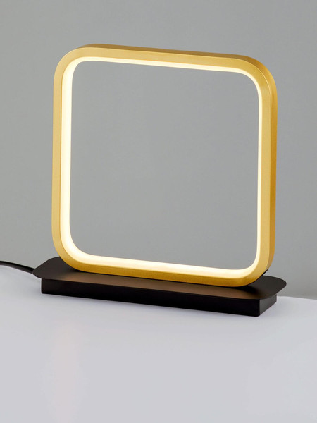 Nova Luce LED Tischleuchte Imar 13W warmweiss 3200K Schwarz Gold Stahl Aluminium 22x22cm 9001104