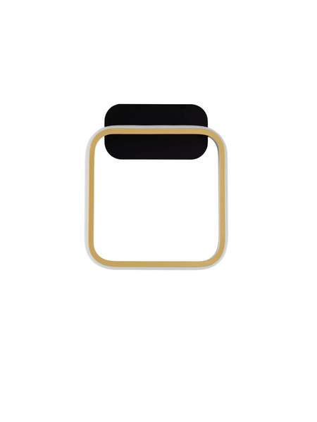 Nova Luce LED Wandleuchte Imar 13W warmweiss 3200K Schwarz Gold Stahl Aluminium 24x20cm 9001105