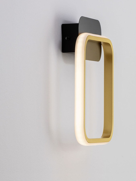 Nova Luce LED Wandleuchte Imar 13W warmweiss 3200K Schwarz Gold Stahl Aluminium 24x20cm 9001105