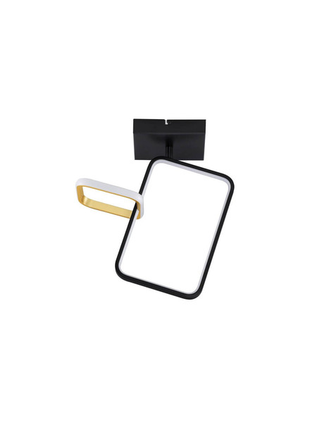 Nova Luce LED Deckenleuchte Imar dimmbar 30W warmweiss 3200K Schwarz Gold Stahl Aluminium 39x35cm 9001106