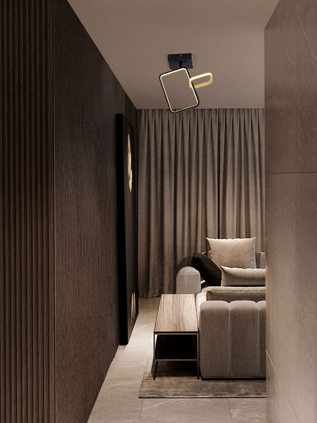 Nova Luce LED Deckenleuchte Imar dimmbar 30W warmweiss 3200K Schwarz Gold Stahl Aluminium 39x35cm 9001106