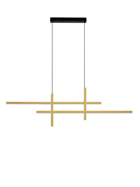 Nova Luce LED Pendelleuchte Antama dimmbar 43W warmweiss 3200K Schwarz Gold Stahl Aluminium 120x5cm 9001111