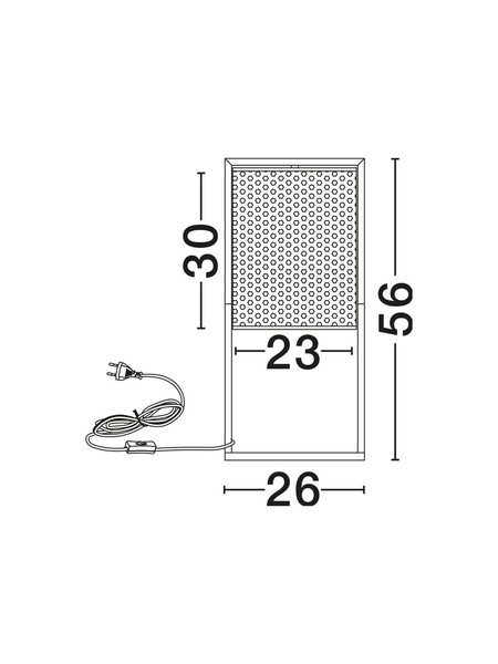 Nova Luce Tischleuchte Erto E27 Schwarz Stahl Rattan Ø26cm 9001118