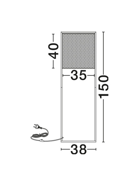 Nova Luce Stehleuchte Erto E27 Schwarz Stahl Rattan 150cm 9001119