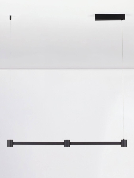 Nova Luce LED Pendelleuchte Puize dimmbar 21W warmweiss 3000K Schwarz Aluminium 80x6cm 9002050