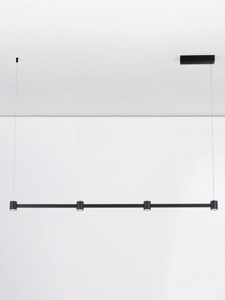 Nova Luce LED Pendelleuchte Puize dimmbar 24W warmweiss 3000K Schwarz Aluminium 118x6cm 9002051