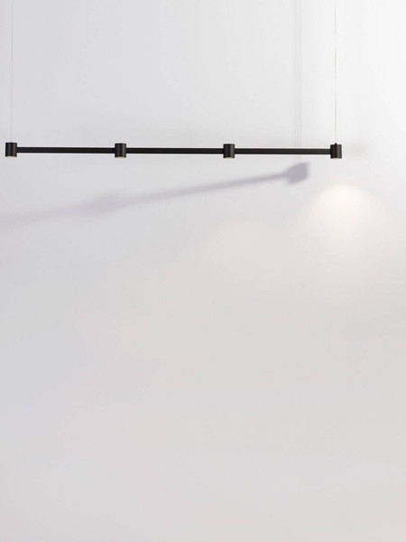 Nova Luce LED Pendelleuchte Puize dimmbar 24W warmweiss 3000K Schwarz Aluminium 118x6cm 9002051