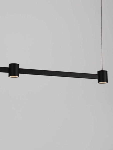 Nova Luce LED Pendelleuchte Puize dimmbar 24W warmweiss 3000K Schwarz Aluminium 118x6cm 9002051