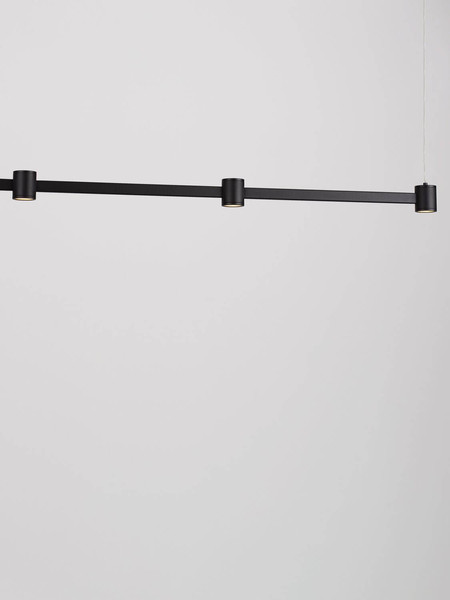 Nova Luce LED Pendelleuchte Puize dimmbar 30W warmweiss 3000K Schwarz Aluminium 156x6cm 9002052