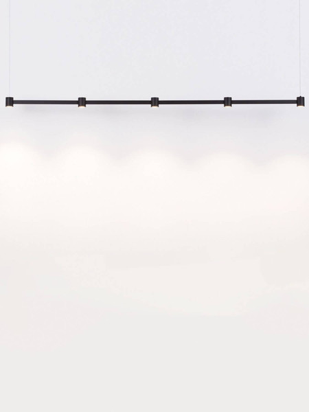 Nova Luce LED Pendelleuchte Puize dimmbar 30W warmweiss 3000K Schwarz Aluminium 156x6cm 9002052