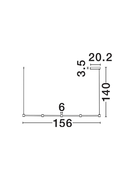 Nova Luce LED Pendelleuchte Puize dimmbar 30W warmweiss 3000K Schwarz Aluminium 156x6cm 9002052