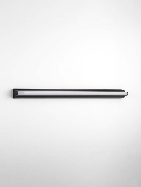 Nova Luce LED Wandleuchte Endo 19W CCT warm-/neutralweiss 3000/4000K IP44 Schwarz Aluminium 60x5,5cm 9002053