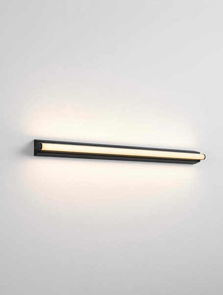 Nova Luce LED Wandleuchte Endo 19W CCT warm-/neutralweiss 3000/4000K IP44 Schwarz Aluminium 60x5,5cm 9002053