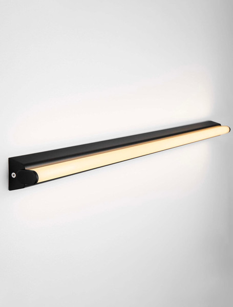 Nova Luce LED Wandleuchte Endo 26W CCT warm-/neutralweiss 3000/4000K IP44 Schwarz Aluminium 82x5,5cm 9002054
