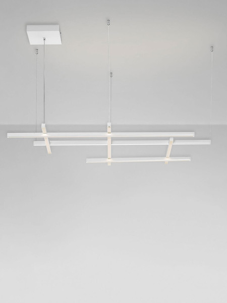 Nova Luce LED Pendelleuchte Pace dimmbar 83W warmweiss 3000K Weiß Aluminium 102x80cm 9002055