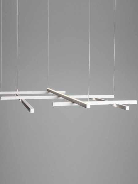 Nova Luce LED Pendelleuchte Pace dimmbar 83W warmweiss 3000K Weiß Aluminium 102x80cm 9002055