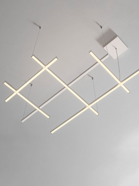 Nova Luce LED Pendelleuchte Pace dimmbar 83W warmweiss 3000K Weiß Aluminium 102x80cm 9002055