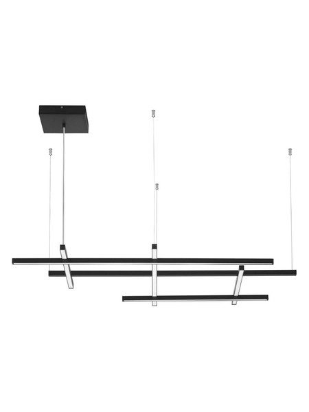 Nova Luce LED Pendelleuchte Pace dimmbar 83W warmweiss 3000K Schwarz Aluminium 102x80cm 9002056