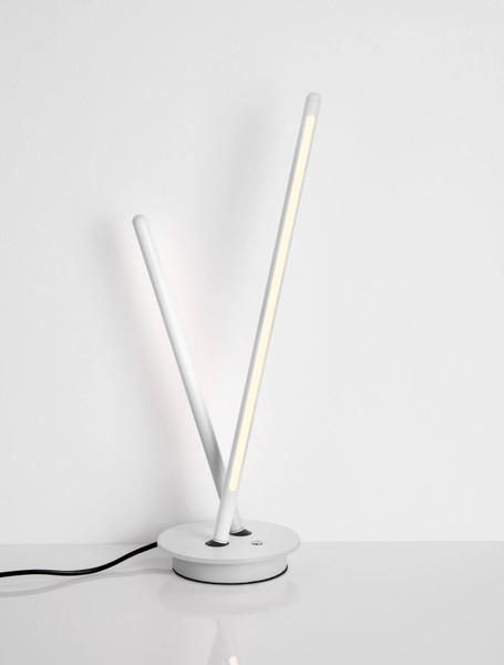 Nova Luce LED Tischleuchte Intec dimmbar 8W warmweiss 3000K Weiß Aluminium Ø15cm 9002063
