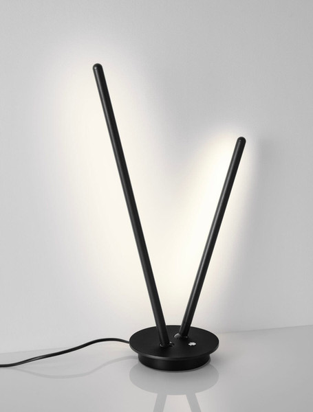 Nova Luce LED Tischleuchte Intec dimmbar 8W warmweiss 3000K Schwarz Aluminium Ø15cm 9002064