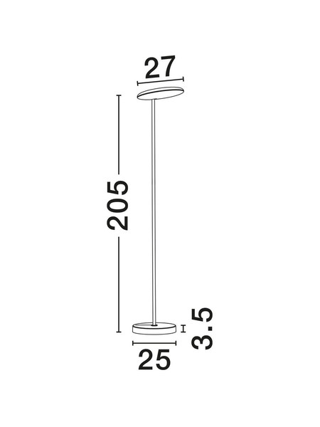 Nova Luce LED Stehleuchte Nostos dimmbar 30W warmweiss 3000K Weiß Aluminium 205cm 9002065