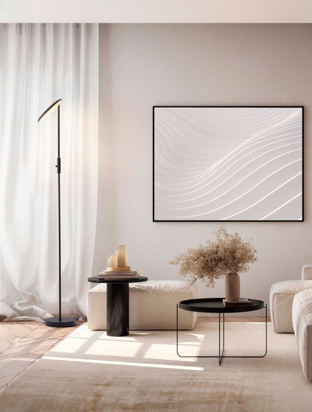 Nova Luce LED Stehleuchte Nostos dimmbar 30W warmweiss 3000K Schwarz Aluminium 205cm 9002066