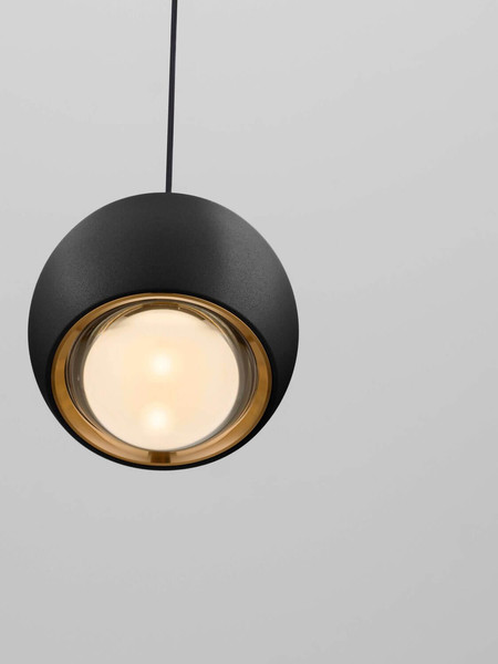 Nova Luce LED Pendelleuchte Conga 13W warmweiss 3000K Schwarz Aluminium Ø10cm 9002068