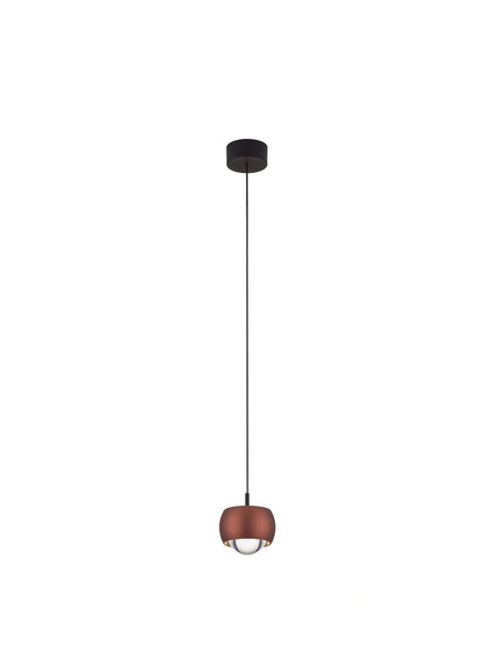 Nova Luce LED Pendelleuchte Conga 13W warmweiss 3000K Kaffeebraun Aluminium Ø10cm 9002069