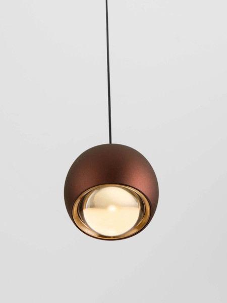 Nova Luce LED Pendelleuchte Conga 13W warmweiss 3000K Kaffeebraun Aluminium Ø10cm 9002069