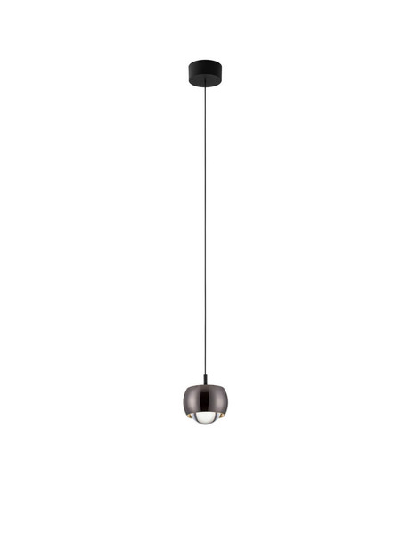 Nova Luce LED Pendelleuchte Conga 13W warmweiss 3000K Schwarz Chrom Aluminium Ø10cm 9002070
