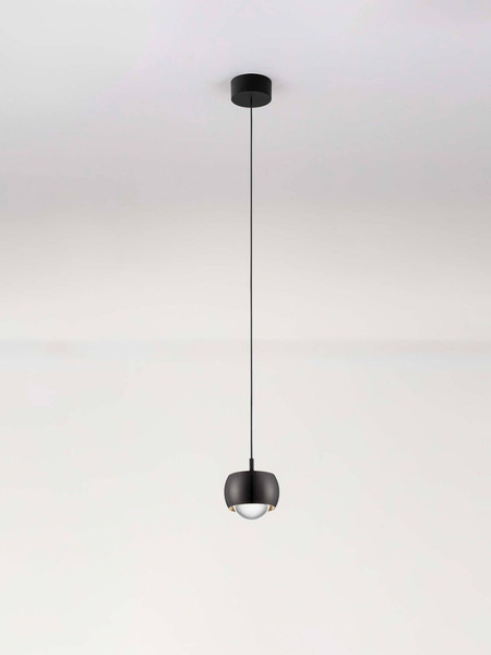 Nova Luce LED Pendelleuchte Conga 13W warmweiss 3000K Schwarz Chrom Aluminium Ø10cm 9002070