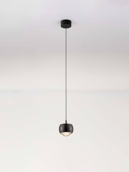 Nova Luce LED Pendelleuchte Conga 13W warmweiss 3000K Schwarz Chrom Aluminium Ø10cm 9002070