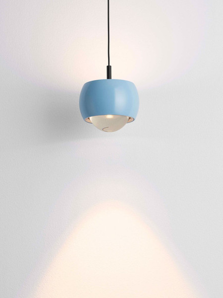 Nova Luce LED Pendelleuchte Conga 13W warmweiss 3000K Hellblau Aluminium Ø10cm 9002071