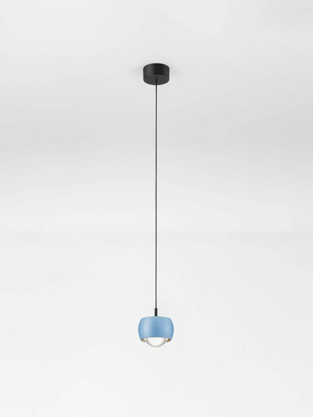Nova Luce LED Pendelleuchte Conga 13W warmweiss 3000K Hellblau Aluminium Ø10cm 9002071