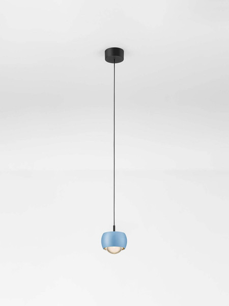 Nova Luce LED Pendelleuchte Conga 13W warmweiss 3000K Hellblau Aluminium Ø10cm 9002071