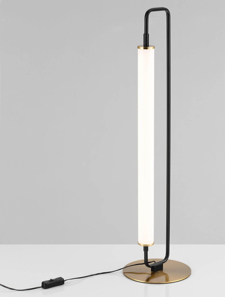 Nova Luce LED Tischleuchte Wetro 20W warmweiss 3000K Schwarz Gold Metall Ø18cm 9002084