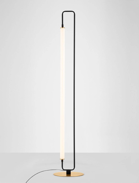 Nova Luce LED Stehleuchte Wetro 32W warmweiss 3000K Schwarz Gold Metall 150cm 9002085