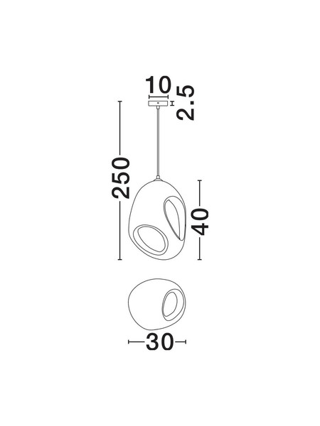 Nova Luce Pendelleuchte Tempus E27 Weiß 40x30cm 9002670