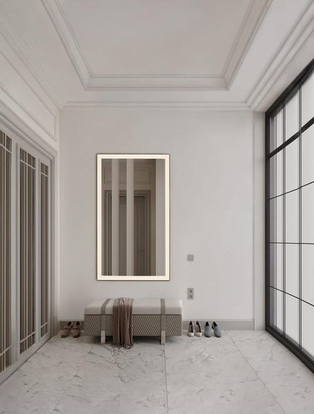 Nova Luce LED Spiegel Ural 36W neutralweiss 4000K IP44 Aluminium Spiegelglas 120x70cm 9006015