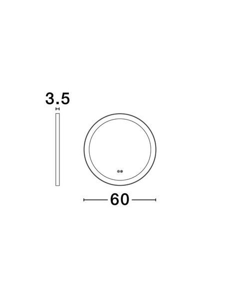 Nova Luce LED Spiegel Ural 20W neutralweiss 4000K IP44 Aluminium Spiegelglas Ø60cm 9006016