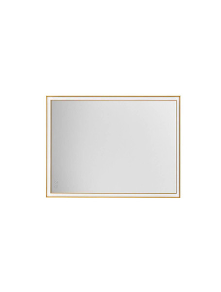 Nova Luce LED Spiegel Ambor dimmbar 38W neutralweiss 4000K IP44 Gold Aluminium Spiegelglas 80x60cm 9006019