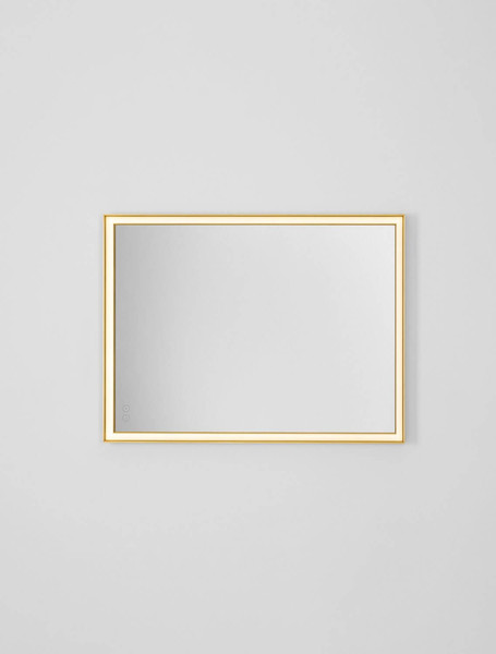Nova Luce LED Spiegel Ambor dimmbar 38W neutralweiss 4000K IP44 Gold Aluminium Spiegelglas 80x60cm 9006019