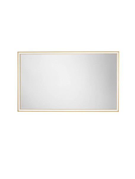 Nova Luce LED Spiegel Ambor dimmbar 49W neutralweiss 4000K IP44 Gold Aluminium Spiegelglas 120x70cm 9006020